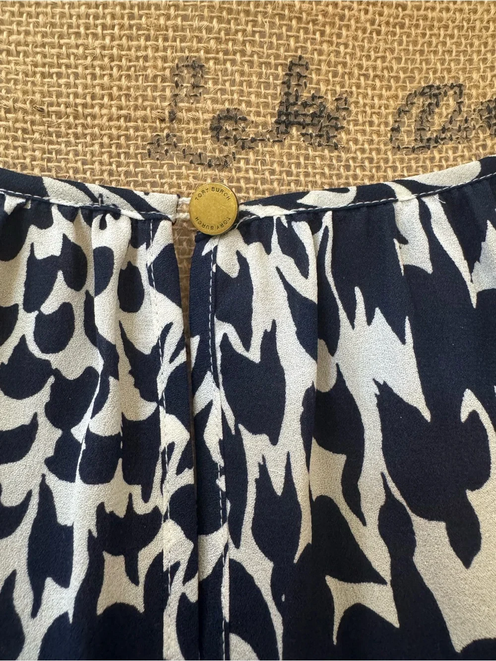 Tory Burch Printed Scoop Neck Blouse